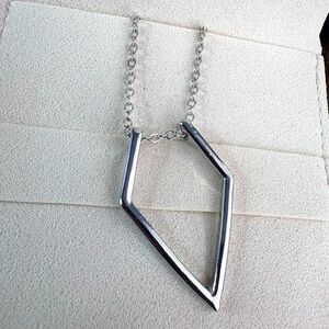 Ring Keeper Necklace - Silver geometric design to safely hold rings